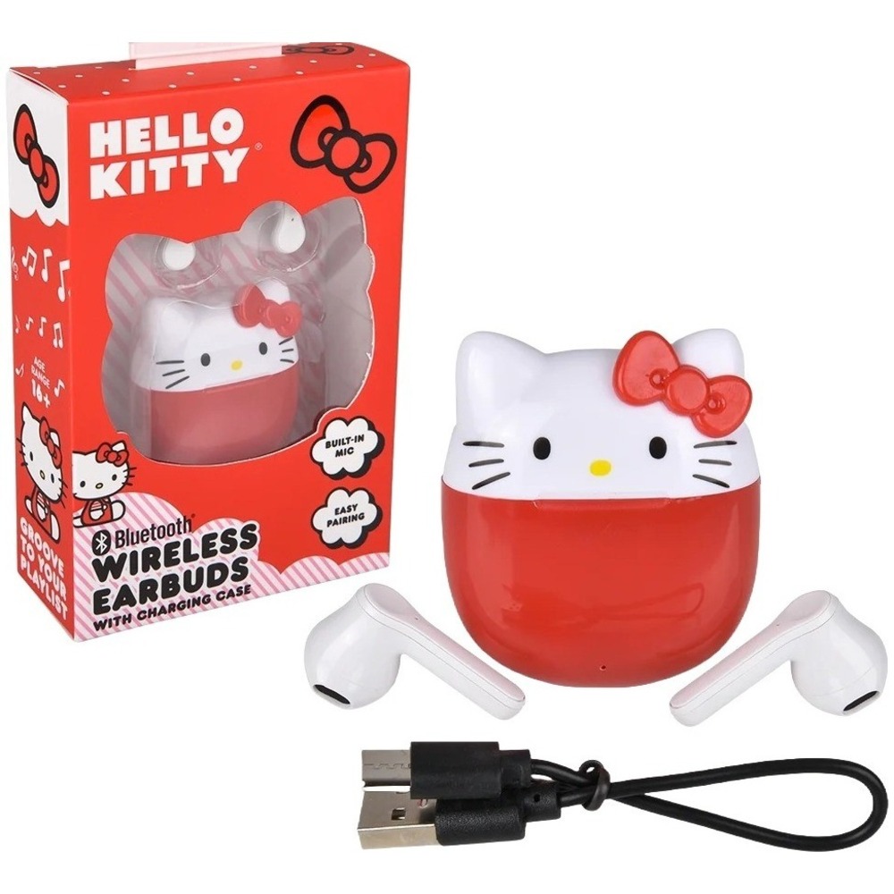 Hello Kitty Bluetooth Wireless Earbuds Red Charging Case Sanrio‎ New in Box